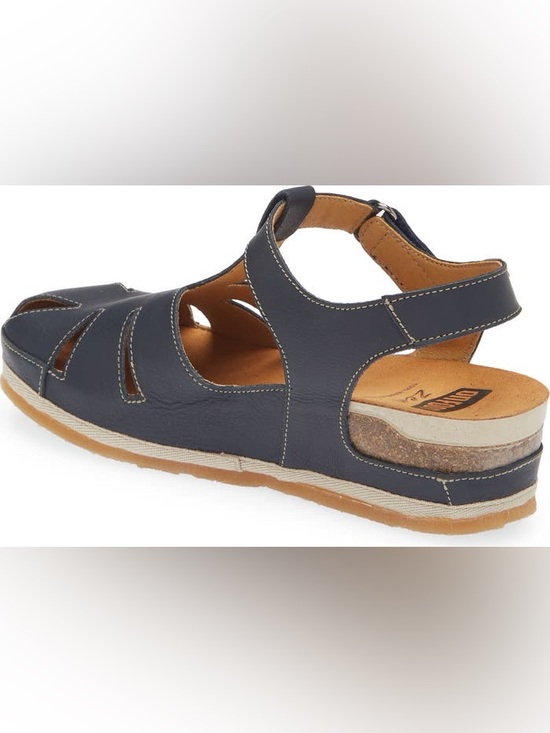 Onfoot Fisherman T Strap Sandals Leather Navy Blue size 9.5